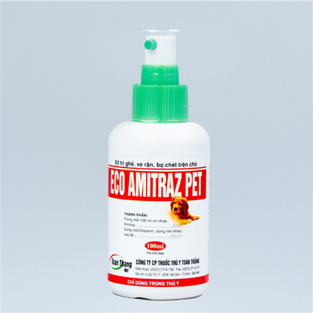 ECO - AMITRAZ PET - Xịt trị: ghẻ, ve, rận, bọ chét trên chó mèo