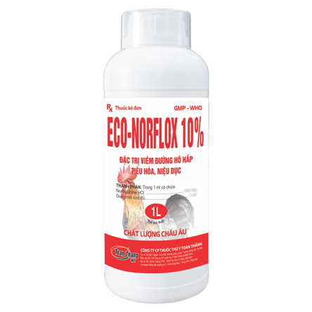 ECO NORFLOX 10% - ĐẶC TRỊ VIÊM ĐƯỜNG HÔ HẤP, TIÊU HÓA, NIỆU DỤC