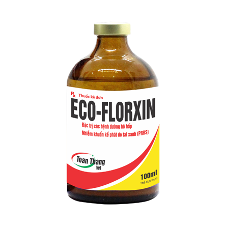 ECO FLORXIN -  ĐẶC TRỊ BỆNH ĐƯỜNG HÔ HẤP  NHIỄM KHUẨN KẾ PHÁT TAI XANH ( PRRS)